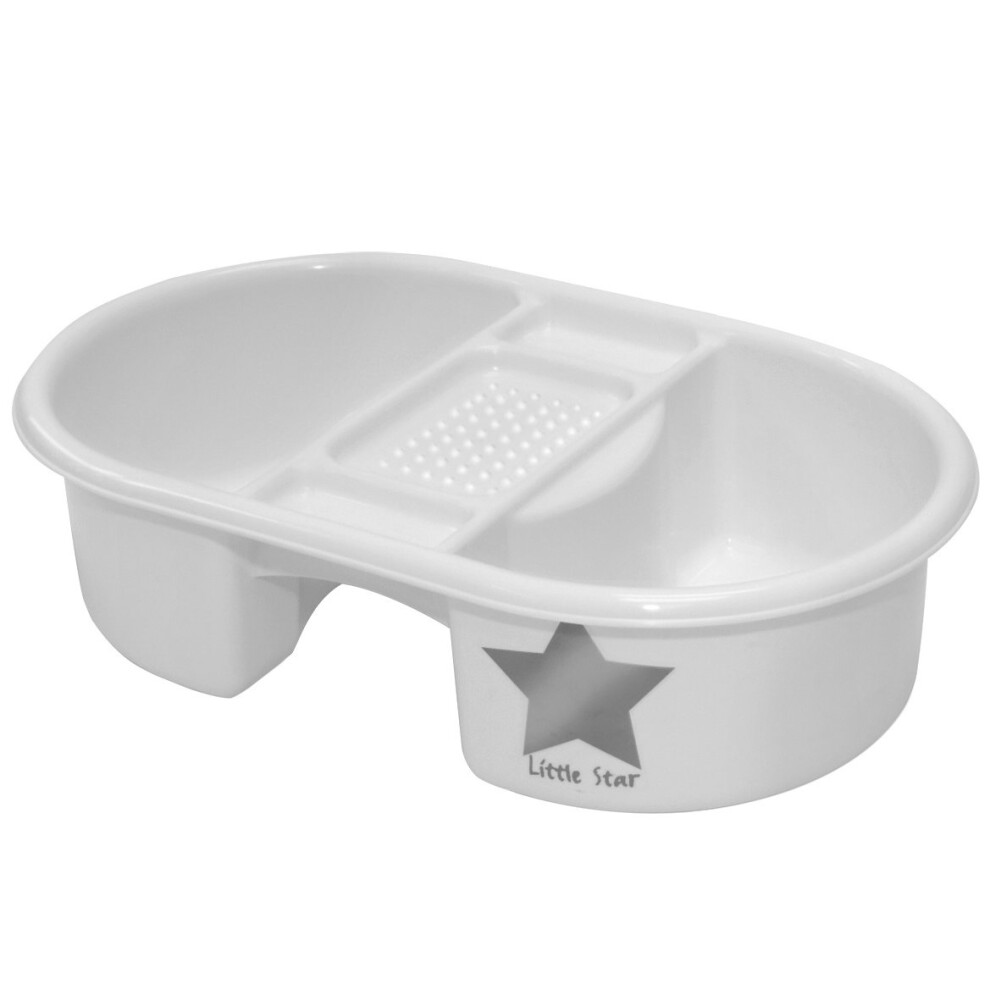 Strata Deluxe Baby Top and Tail Bowl White with Silver Star