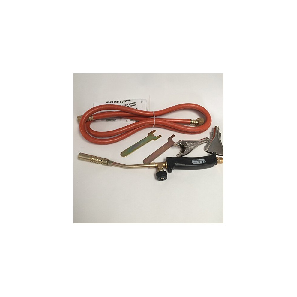 Gas Torch Burner 2m Hose Regulator Roofer Plumber Weed Kit Propane Butane