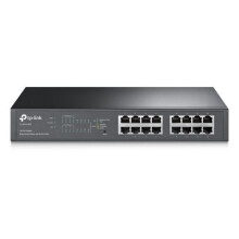 TP-LINK (TL-SG1016PE) 16-Port Gigabit Easy Smart Desktop/Rackmount Switch, 8-Port PoE, Metal