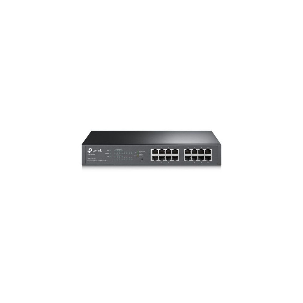 TP-LINK (TL-SG1016PE) 16-Port Gigabit Easy Smart Desktop/Rackmount Switch, 8-Port PoE, Metal