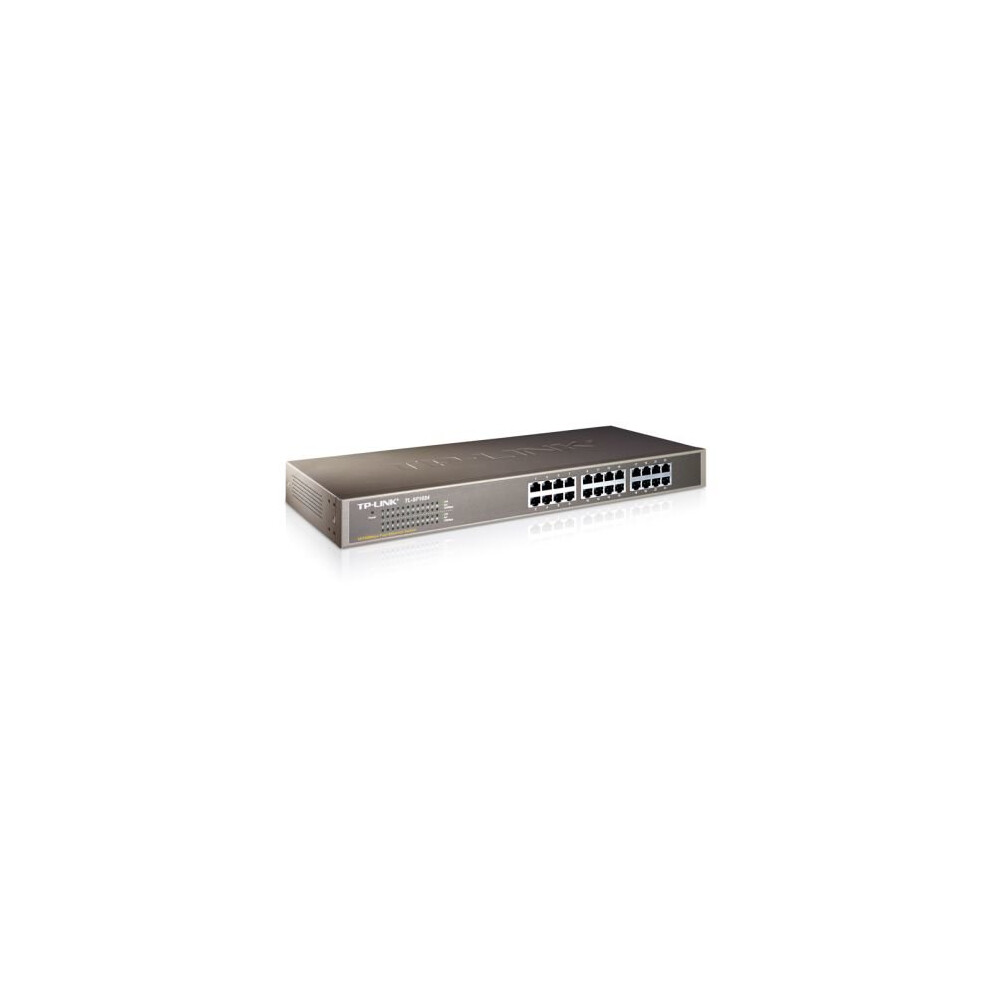 TP-LINK (TL-SF1024) 24-Port 10/100Mbps Unmanaged  Rackmount Switch, Steel Case