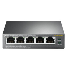 TP-LINK (TL-SG1005P) 5-Port Gigabit Unmanaged Desktop Switch, 4 Port PoE, Steel Case