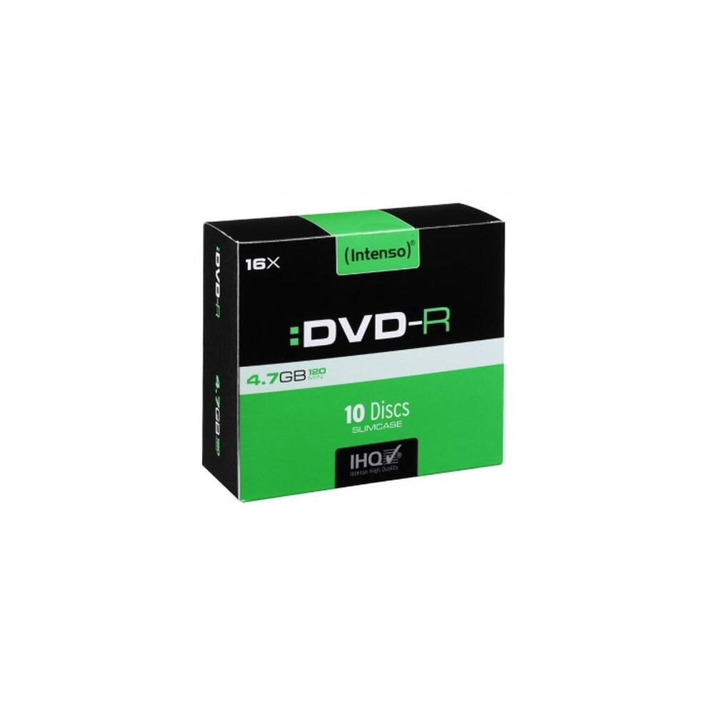 Intenso Dvd-R, 4.7Gb/120 Minutes, 16X Speed, Single Layer, Slim Case 10 Pack 4034303005185