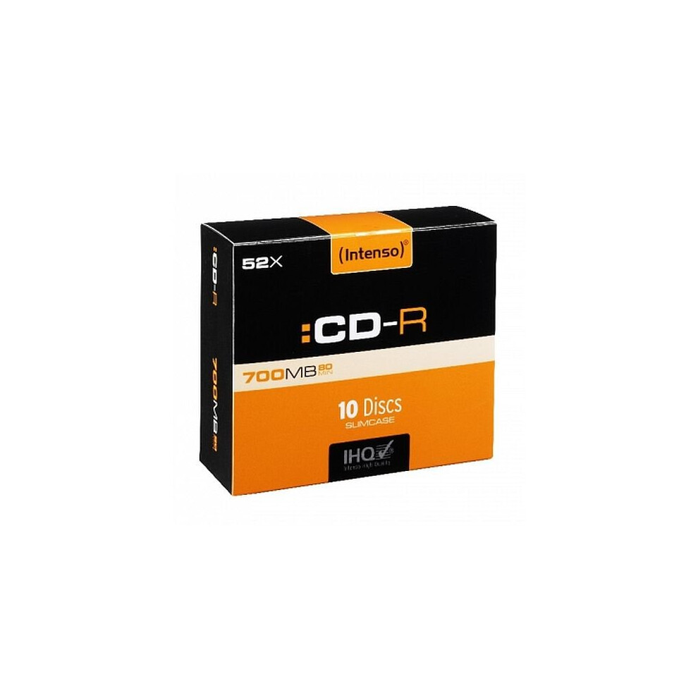 Intenso Cd-R, 700Mb/80 Minutes, 52X Speed, Slim Case 10 Pack 4034303001248