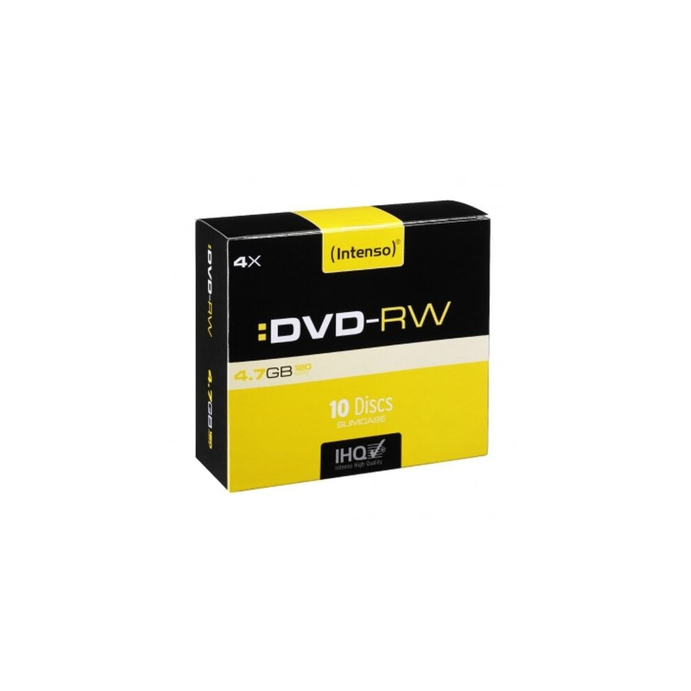 Intenso Dvd-Rw, Re-Writable, 4.7Gb/120 Minutes, 4X Speed, Single Layer, Slim Case Of 10 4034303006236
