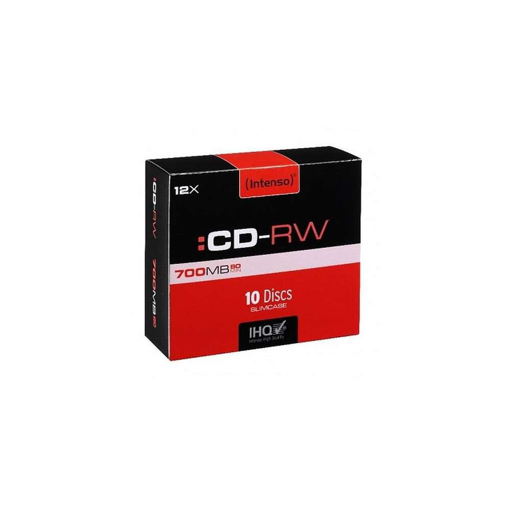 Intenso Cd-Rw, 700Mb/80 Minutes, 12X Speed, Re-Writable Disks, Slim Case 10 Pack 4034303005376