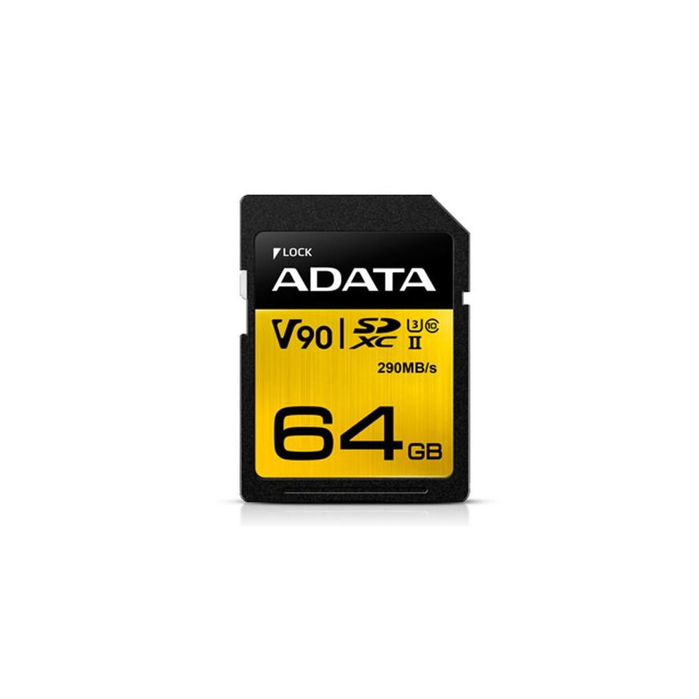 Tarjeta De Memoria Adata Premier One 64GB Sdxc, UHS-II Clase 10 (U3), Velocidad De Video V90 (8K), R - W 290-260 Mb - S-image