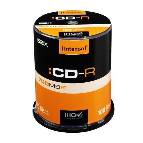 100 CD-Rs INTENSO - 700 MB (80 min) 52x - Eixo