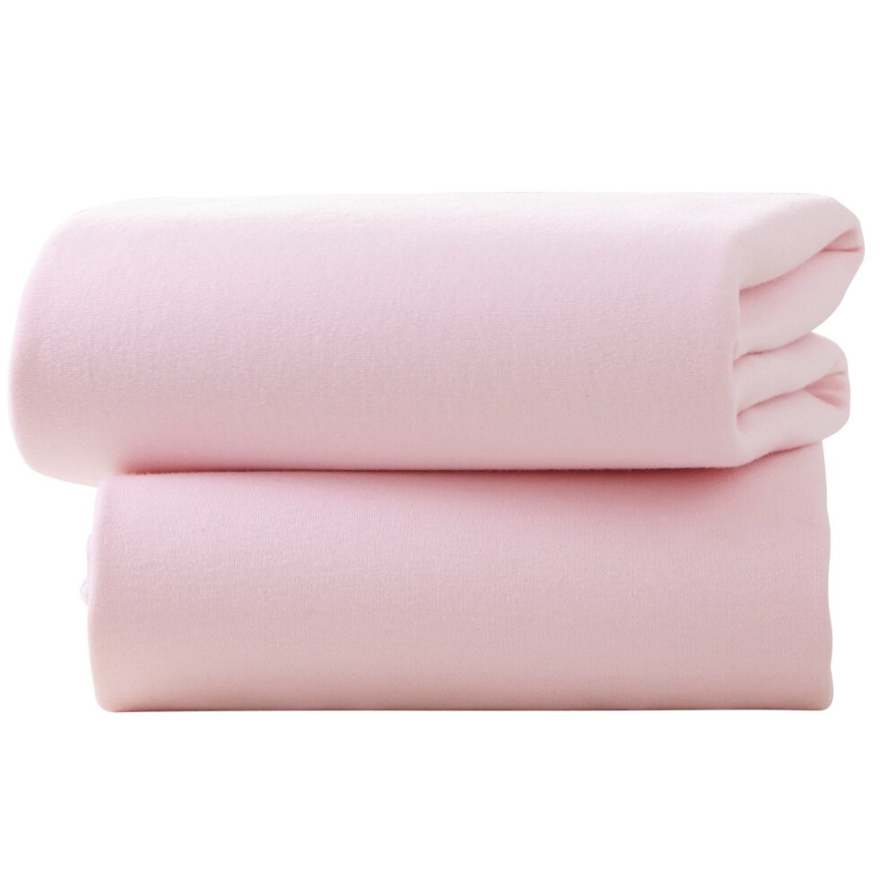 Clair De Lune Cot Cotton Jersey Fitted Sheets (pack Of 2, Pink)