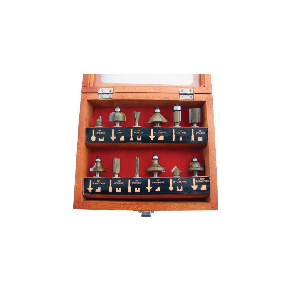 12pc 1/4" Router Bit Set