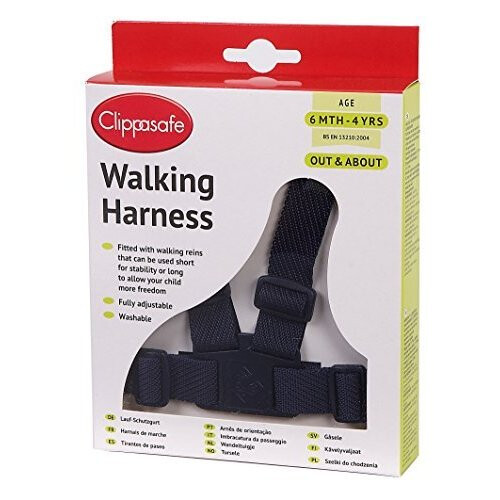 Clippasafe Clippasafe Walking Harness With Reins - Navy 6mths To 4yrs