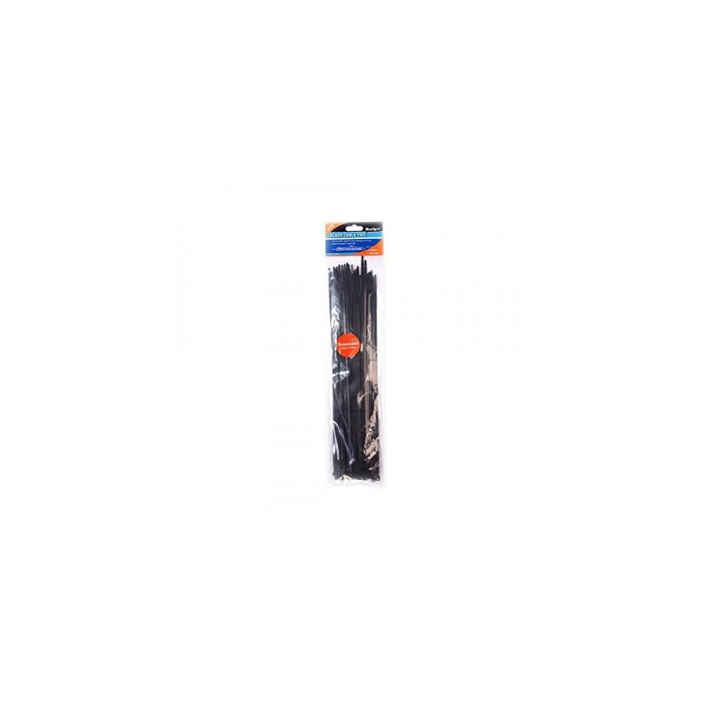 Bluespot 50 Pce 4.8Mm X 350Mm Black Cable Ties 5028734400526