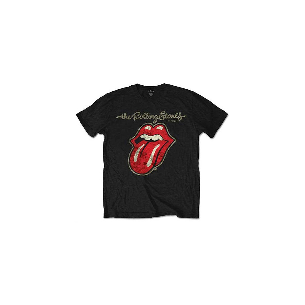 Large Black Mens The Rolling Stones Plastered Tongue T-shirt