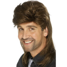 Men's brown mullet wig