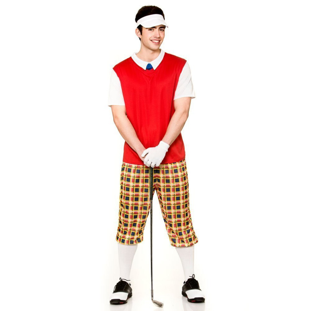 Mens Funny Pub Golfer Fancy Dress Party Halloween Costume - L