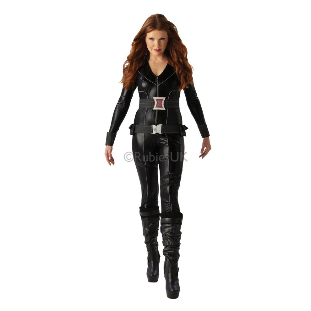 Uk 12-14 Ladies Black Widow Costume