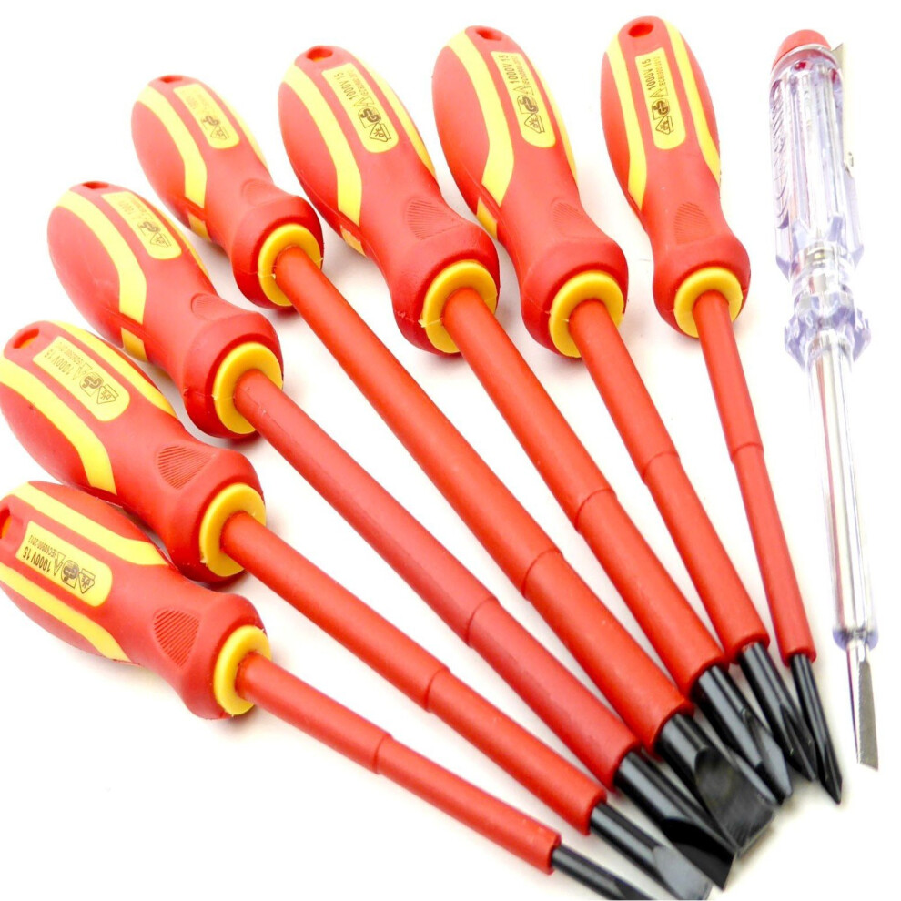 Toolzone 8 Piece Vde Insulated Screwdrivers & Tester Set