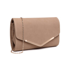 (Beige) Miss Lulu Women Wedding Evening Bag Clutch Purse Handbag