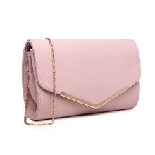 (Pink) Miss Lulu Women Wedding Evening Bag Clutch Purse Handbag