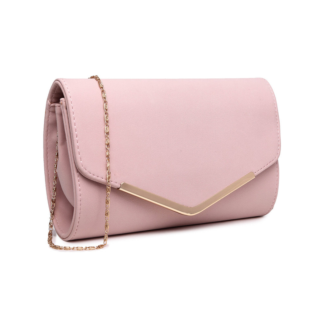 (Pink) Miss Lulu Women Wedding Evening Bag Clutch Purse Handbag