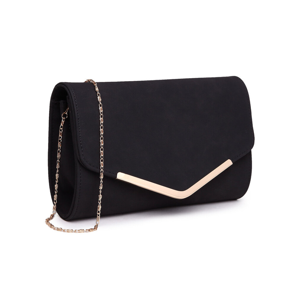 (Black) Miss Lulu Women Wedding Evening Bag Clutch Purse Handbag