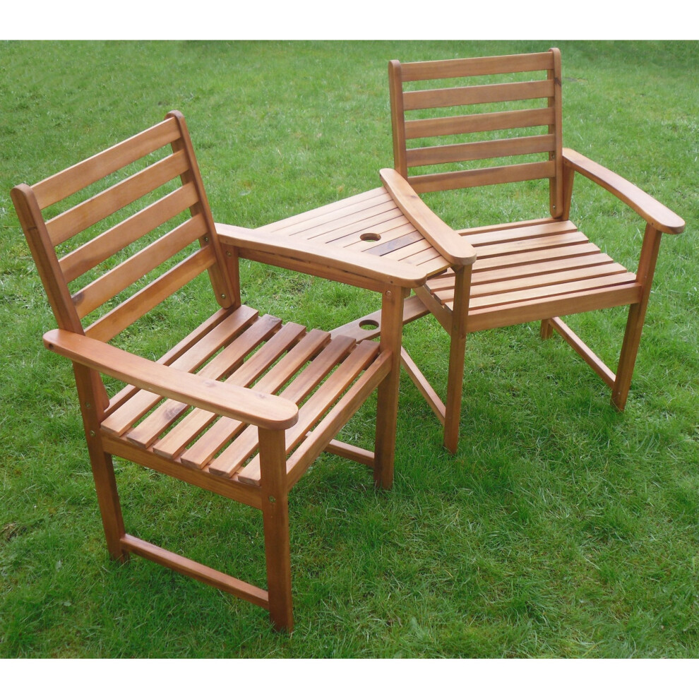 Ascot Companion Corner Bench Set | Wooden Garden Love Seat FSC®-Certified