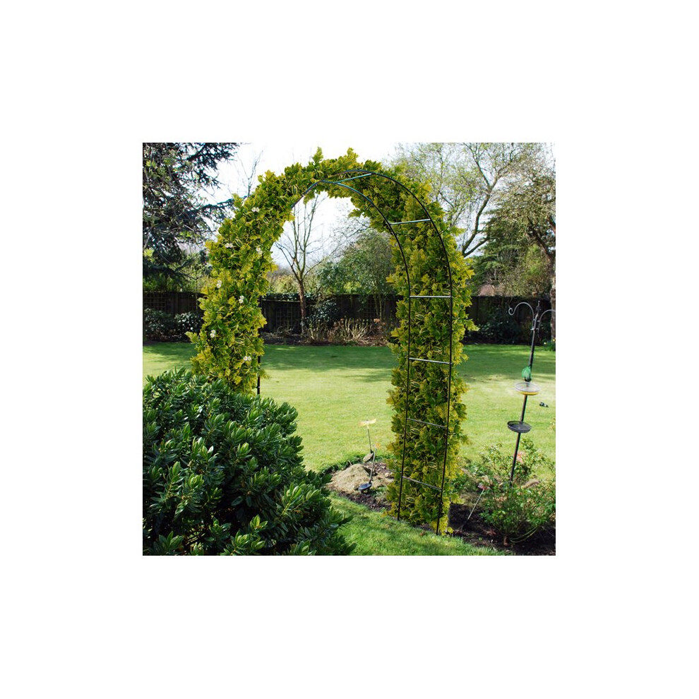 Kingfisher Green Metal Garden Arch For Climbing Plants & Roses - 2.4m