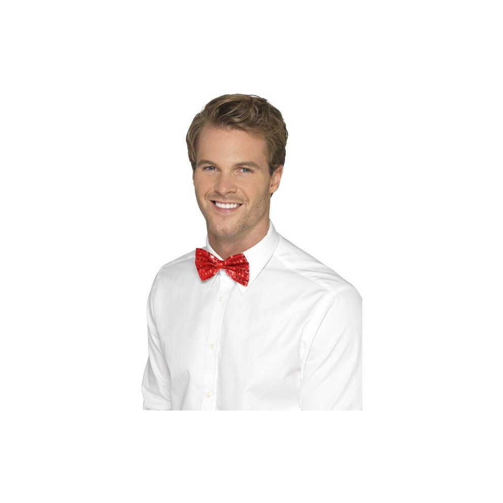 Smiffy's Men's Sequin Bow Tie (Red) Red