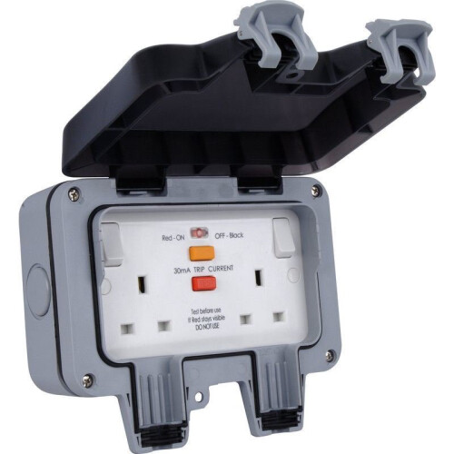 British General WP22RCD 13A 2-gang Storm resistente alle intemperie prese RCD da esterno ...