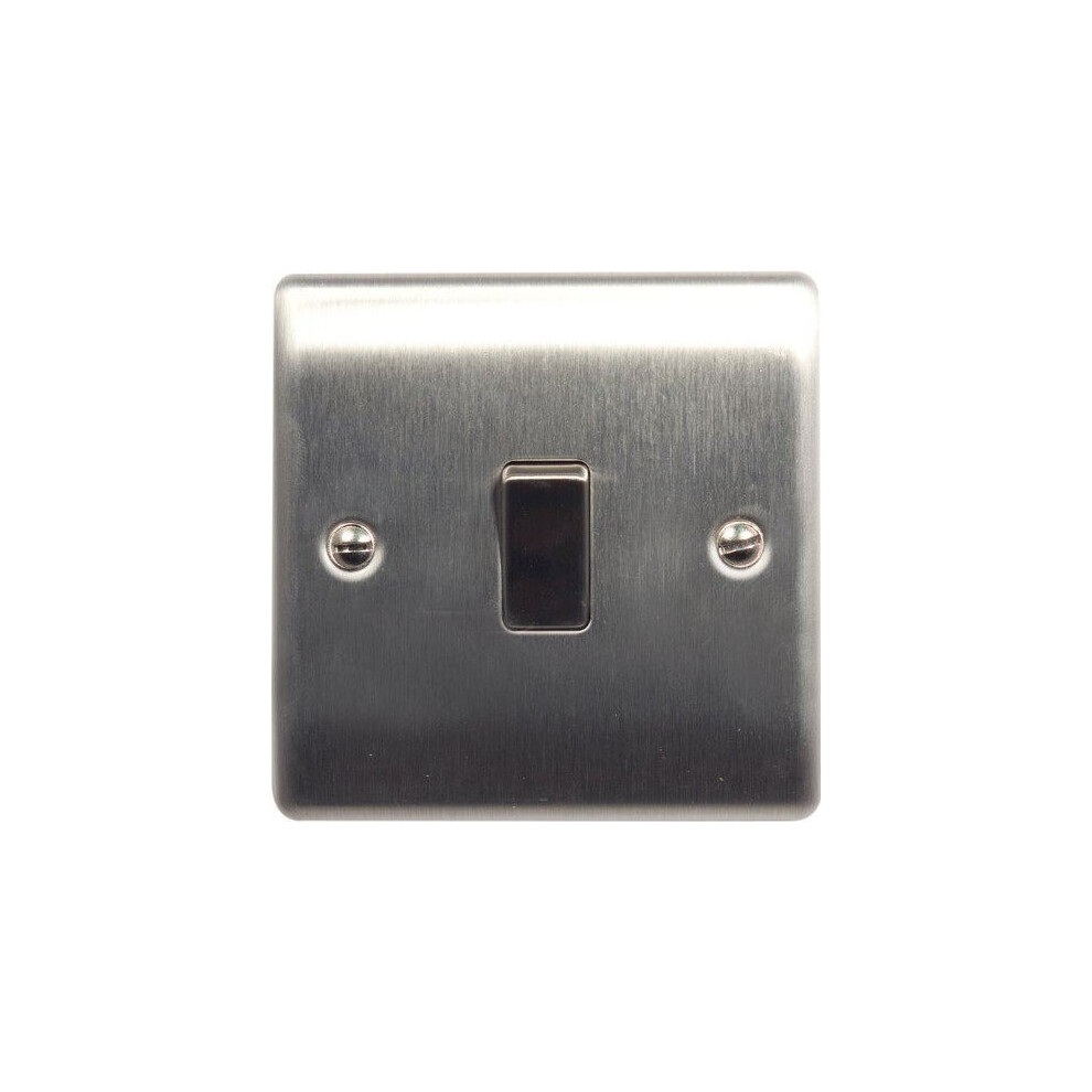 British General NBS12 Stainless Steel Light Switch 1 Gang, 2 Way