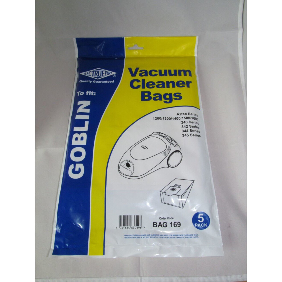 Electruepart BAG 169 pack of 5 Bags for Goblin Aztec Vacuum Cleaners