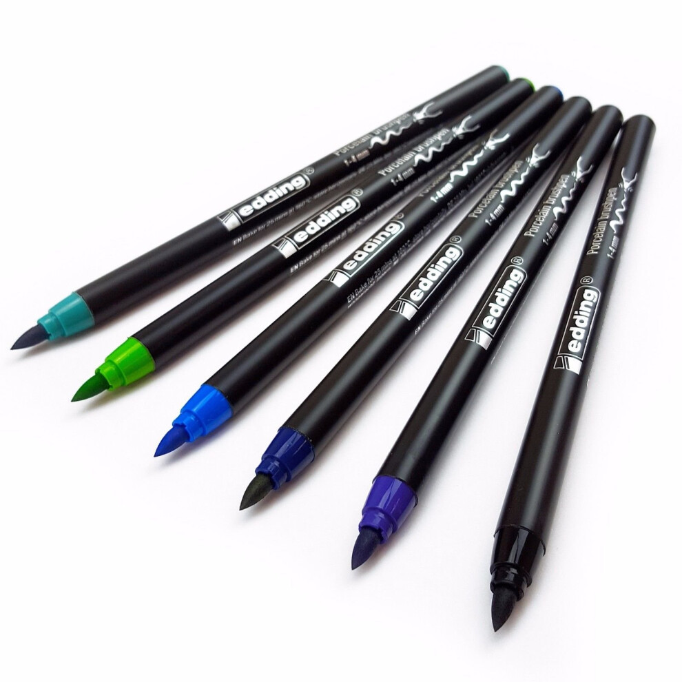(Cool) Edding 4200 Porcelain Ceramic Brush Pen Marker Pens | Colour Sets