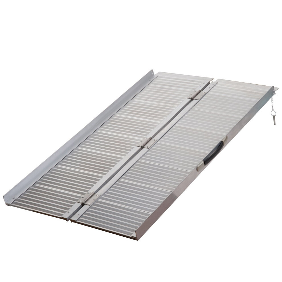 (4ft) Homcom Portable Folding Aluminium Ramp Wheelchair Pet