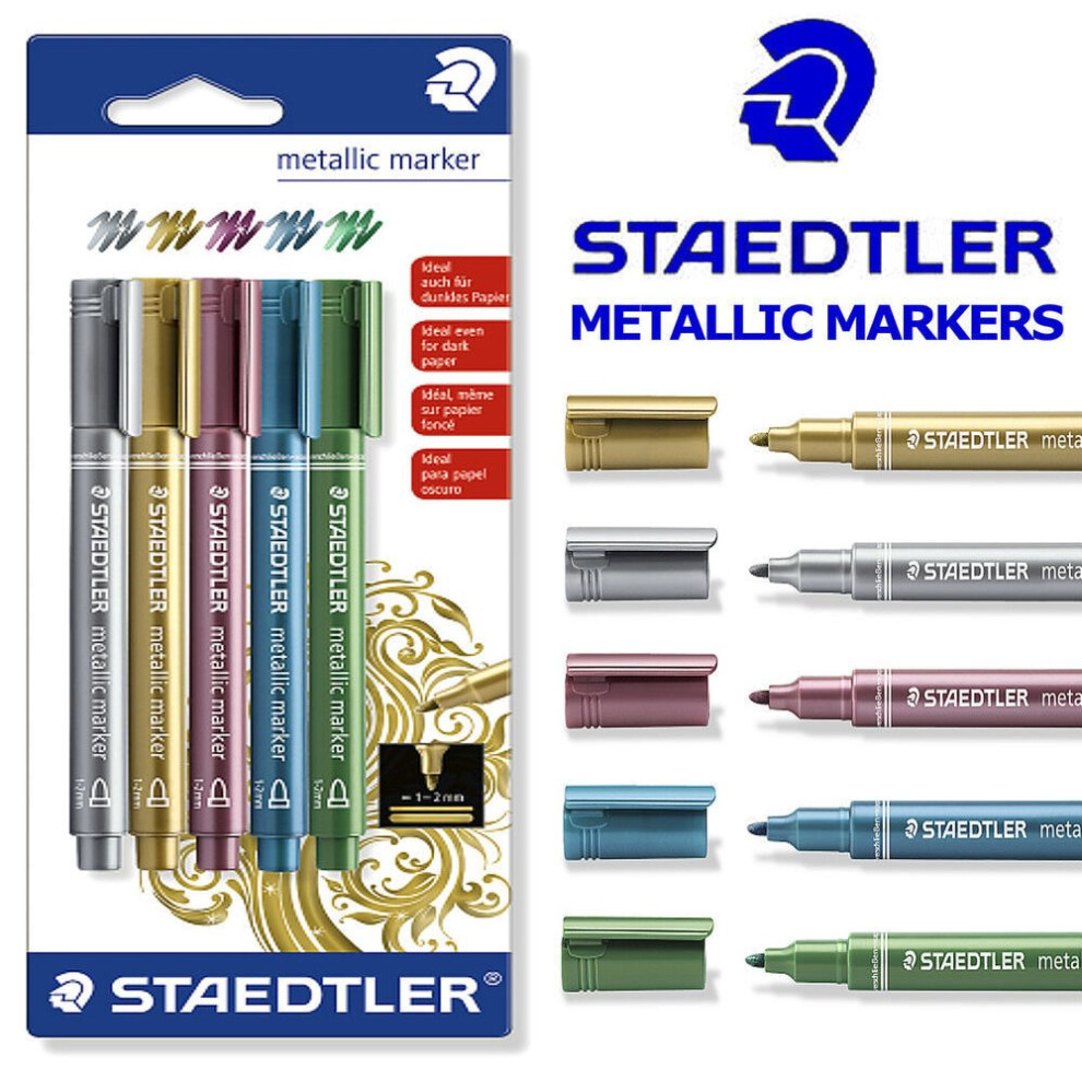 Staedtler Metallic Marker Pens - Set of 5 pens - 8323-S BK5