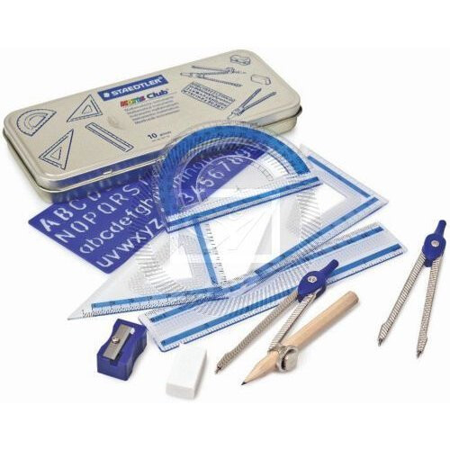 Staedtler Staedtler Maths Set Geometry Ruler Set Square Protractor School Set in Gift Tin