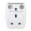 Masterplug White Surge Protected Plug Through Twin USB Charger Max 2.1A 3