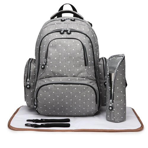 ((Polka Dots Grey)) 3pc KONO Nappy Change Backpack | Baby Change ...