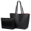 Miss Lulu (Black 6628) Reversible Faux Leather Handbag & Pouch 1