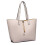 Miss Lulu (Beige 6628) Reversible Faux Leather Handbag & Pouch 4
