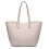 Miss Lulu (Beige 6628) Reversible Faux Leather Handbag & Pouch 3