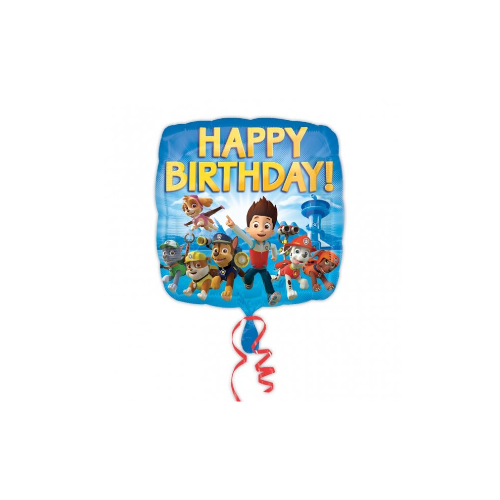 Anagram 18 Inch Square Foil Balloon - Paw Patrol Happy Birthday -  birthday paw patrol balloon foil party happy 18 square helium balloons