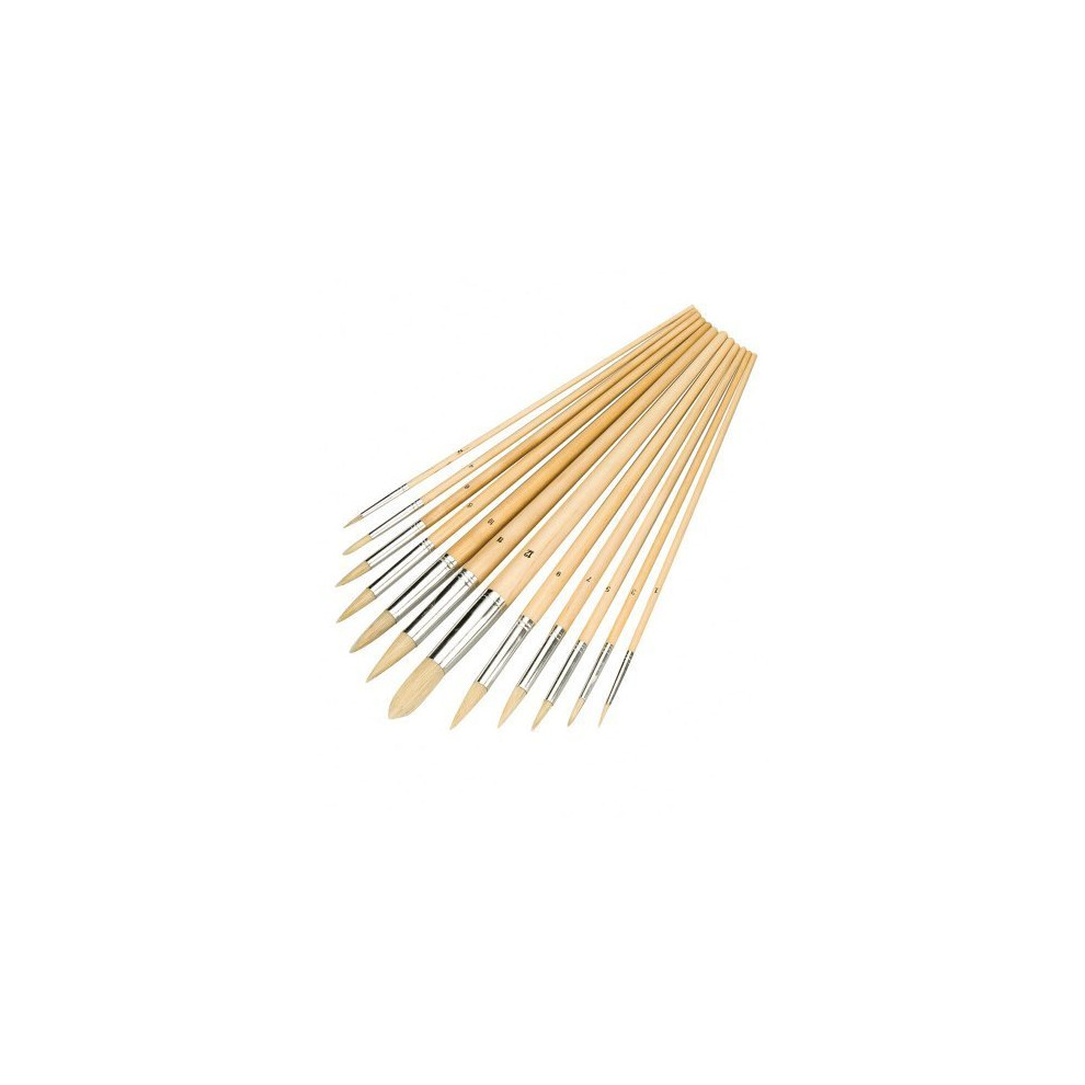 Silverline Artists Paint Brush Set 12pce Pointed Tips