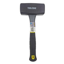 Toolzone 2kg Fibre Handle Lump Hammer -  2kg lump hammer handle club steel head fibreglass shaft rubber grip tool new tzone tpr toolzone