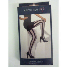 Black & White Striped Opaque Tights -  tights black white fancy dress opaque striped ladies costume womens pantyhose stripes