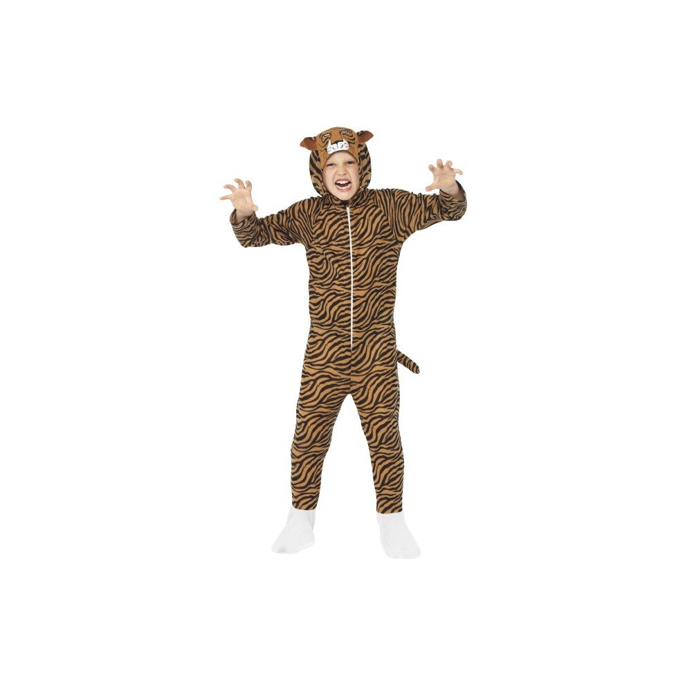 Large Children's All In One Tiger Costume -  dress tiger costume fancy book animal childrens kids outfit boys girls week smiffys party