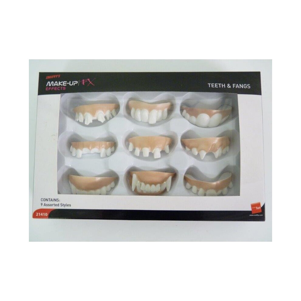 Smiffys Unisex Teeth And Fangs - Assorted Styles 9 Pack -  teeth fangs smiffys