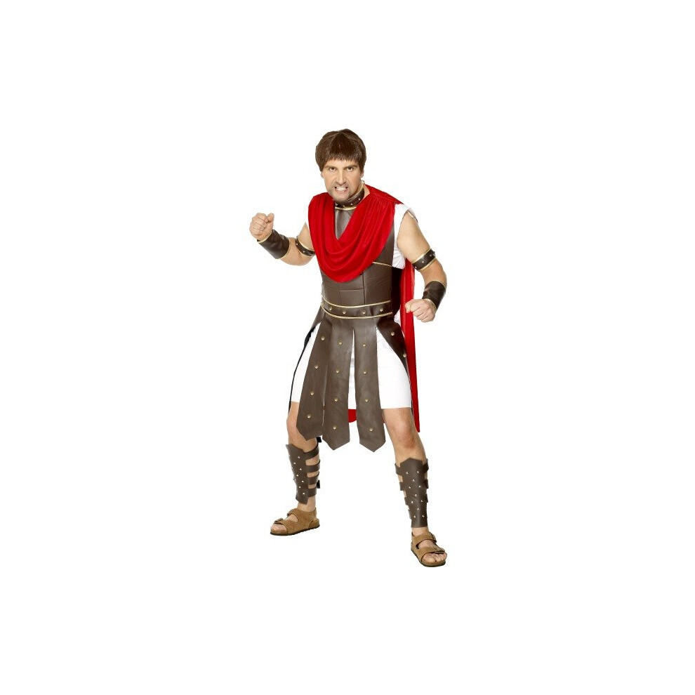 Smiffy's Adult Men's Centurion Costume, Robe And Legs, Arms, Wrists And Neck -  centurion costume man fancy dress antiquity romans warrior