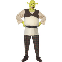 Smiffy's Men's Shrek Costume, Padded Top, Trousers & Mask, Shrek, Size: L, -