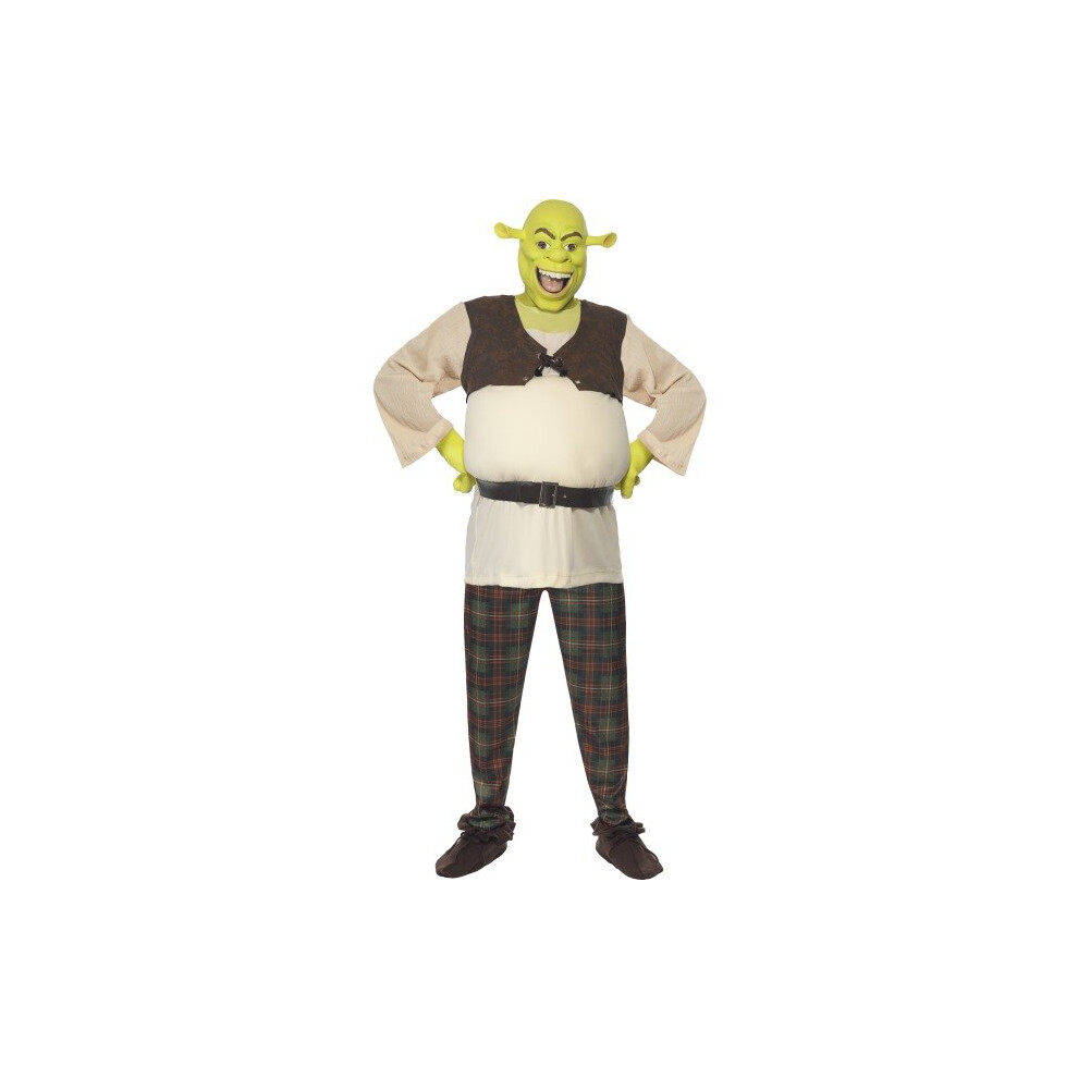 Smiffy's Men's Shrek Costume, Padded Top, Trousers & Mask, Shrek, Size: L, -