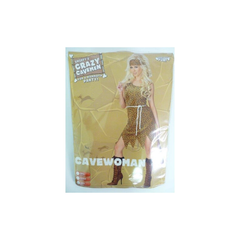 Medium Brown Velour Cavewoman Costume -  fancy dress costume cavewoman outfit womens ladies caveman girl prehistoric